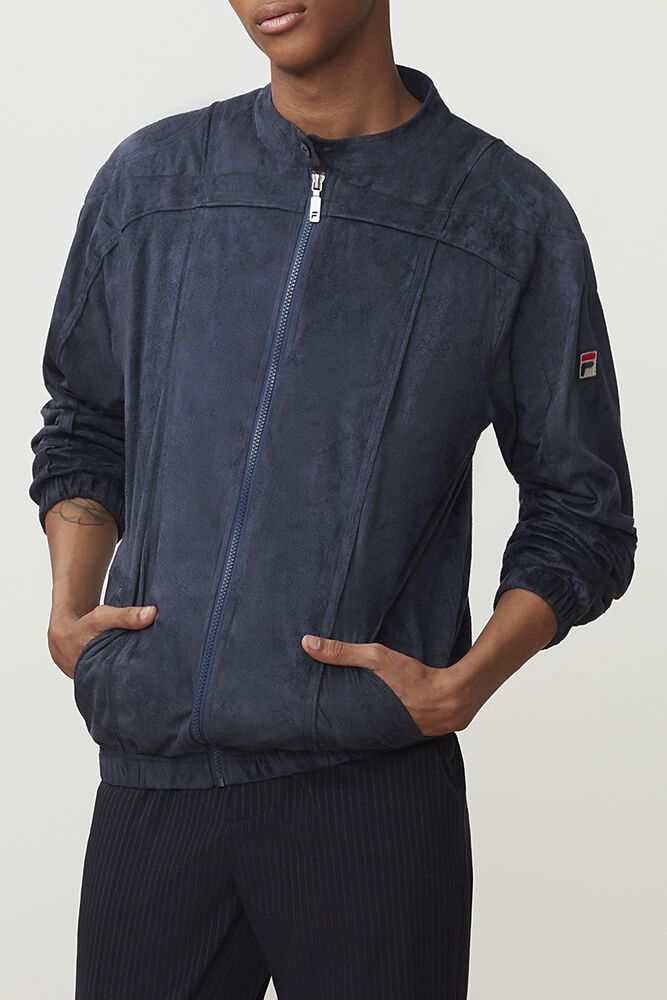 Fila Jacket Mens Navy - Terrinda - Philippines 9078451-SE